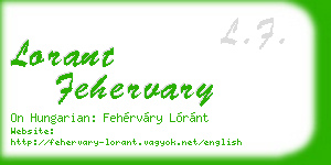 lorant fehervary business card